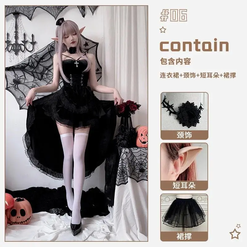European and American Diablo Gothic Halloween Costume Ladies Dress Dovetail Witch Vampire Bride Performance Costume