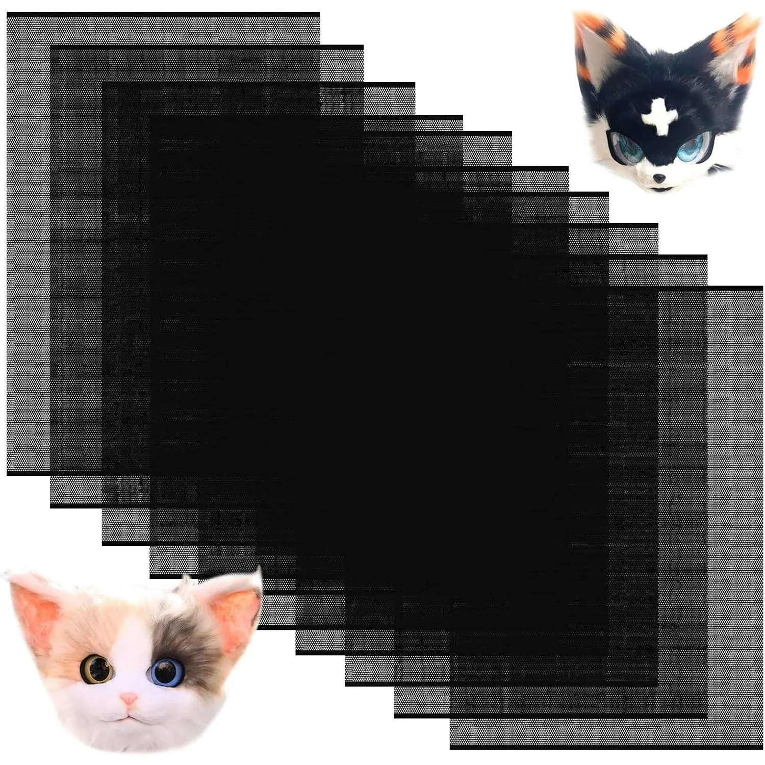 10 Sheets Fursuit Eye Mesh, 0.5mm Black Plastic Eye Mesh Sheet 11.8 X 7.87 Inch for Mask Furry Cosplay Props Fursuits Sculpting Supplies