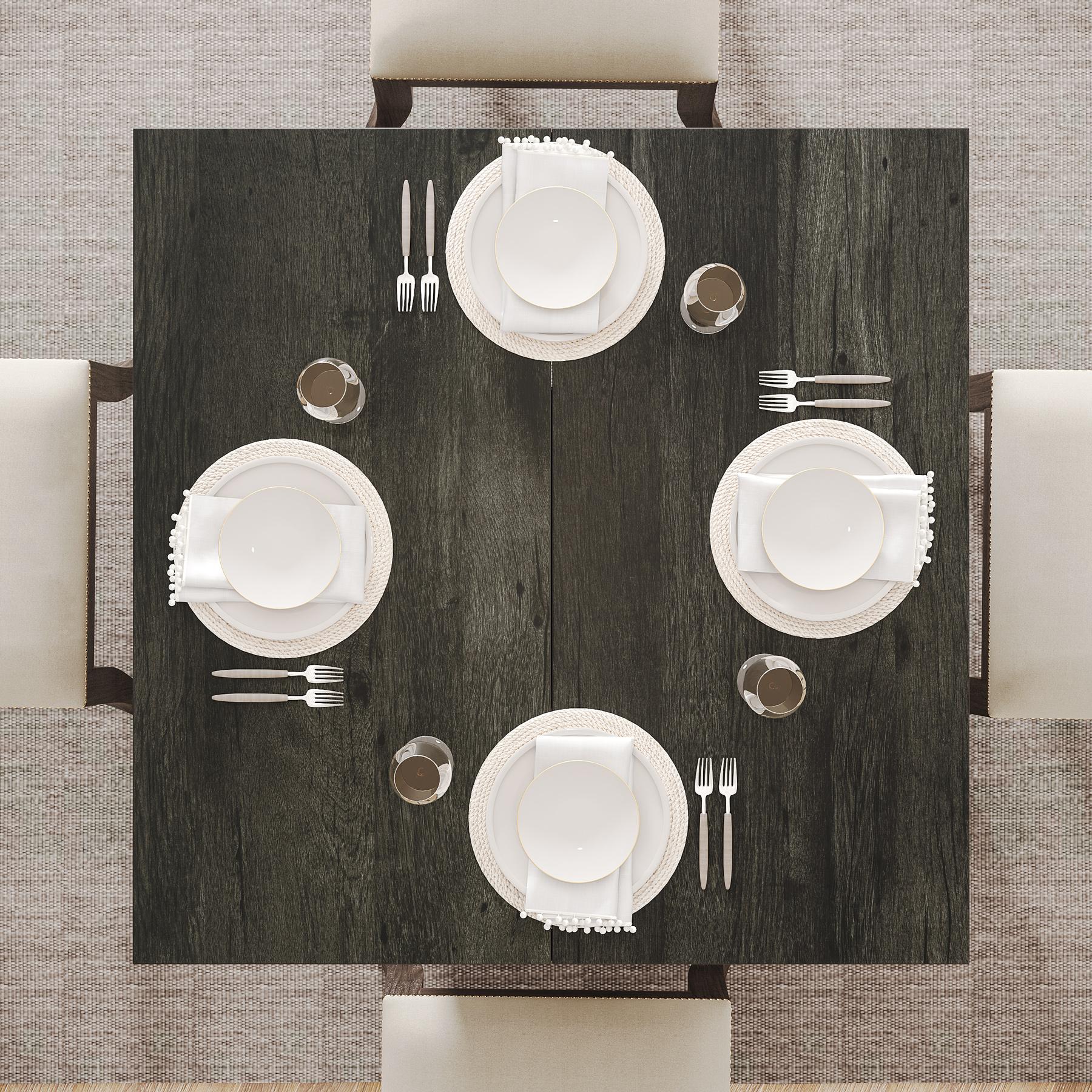 LITTLE TREE Square Dining Table for 4, 31.5-Inch Small Kitchen Table with Sturdy Pedestal Base, Farmhouse Dinner Table for Dining Room, Living Room, Kitchen