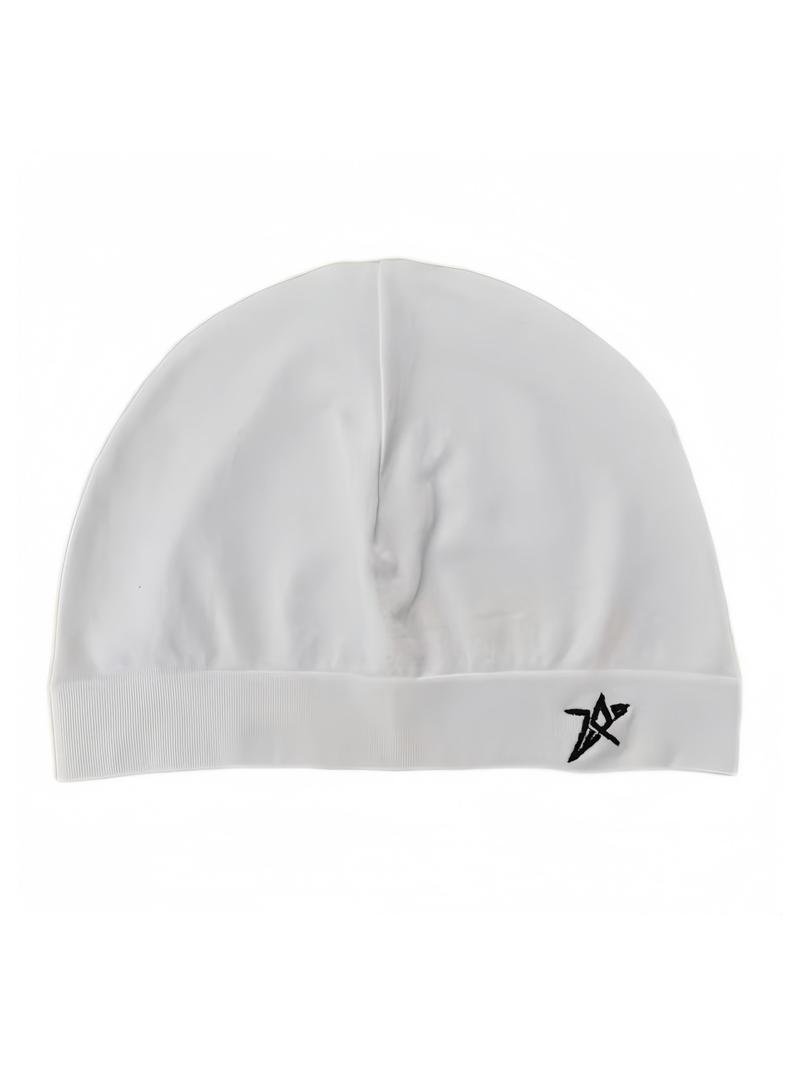 Star Embroidered Satin Lined Skull Cap, Adjustable High-Quality Elastic Design, Unisex Simple Eternal Style, Perfect Travel Companion, Premium Quality Cap