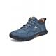 Men's Retro Outdoor Work Shoes, Hand-Stitched Mid-Top Casual Sneakers, Soft Sole Non-Slip Hiking Boots