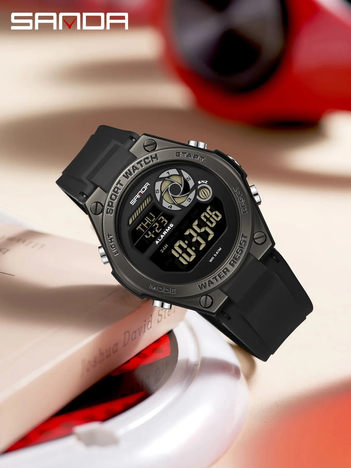 1Set SANDA 9098 Multifunctional Sports Electronic Watch 5Atm Waterproof Luminous Stopwatch Alarm Clock Week Calendar Tpu Watches For Young Boys And Girls Can Be Selected In Multiple Colors.Gift Woven Hand Rope+Box