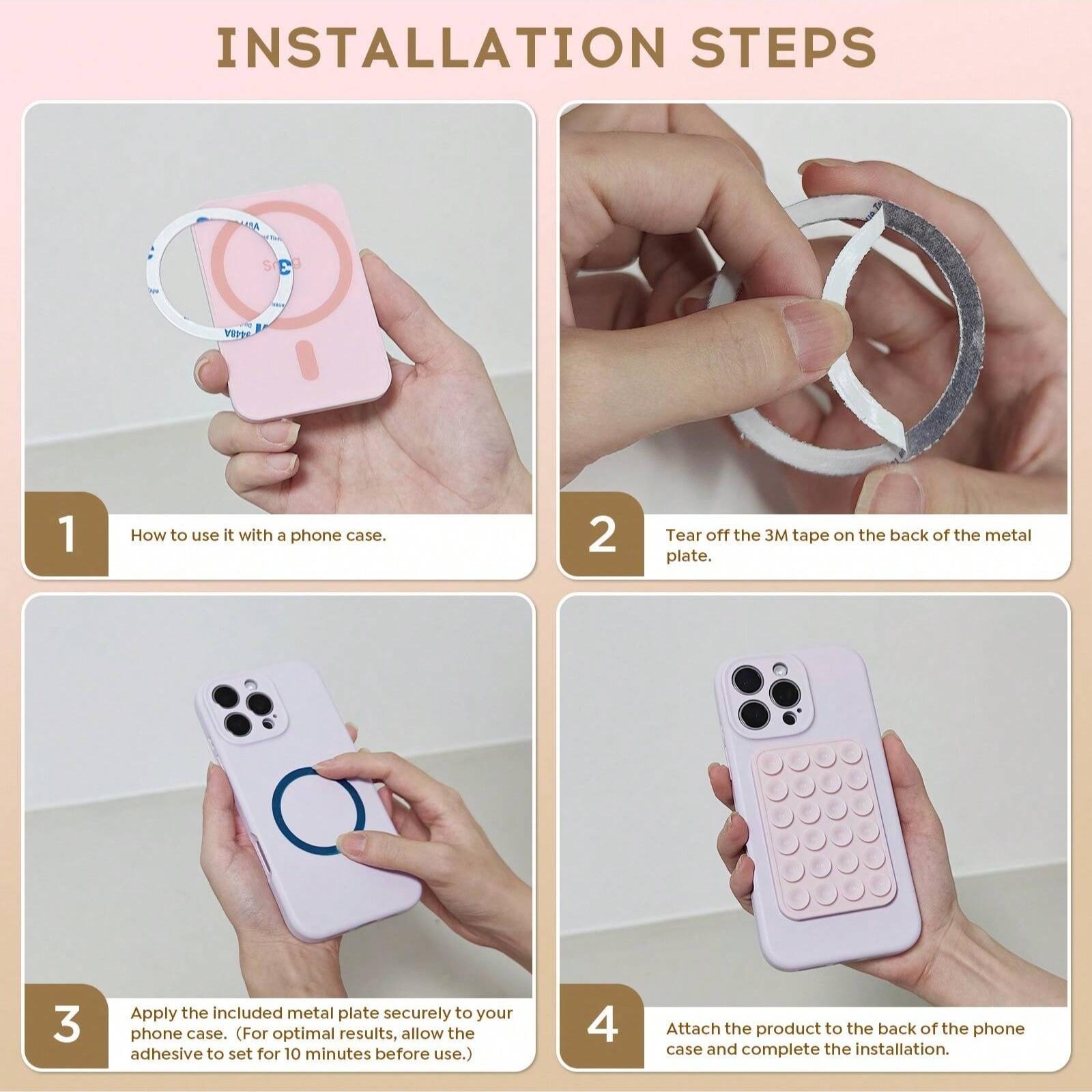 Magnetic Phone Stand Holder, Magnetic Smartphone Holder Compatible with Various Cases, Silicone Octopus Grip Handle Design for Apple Devices, Ideal Gift for Women Girls Teens