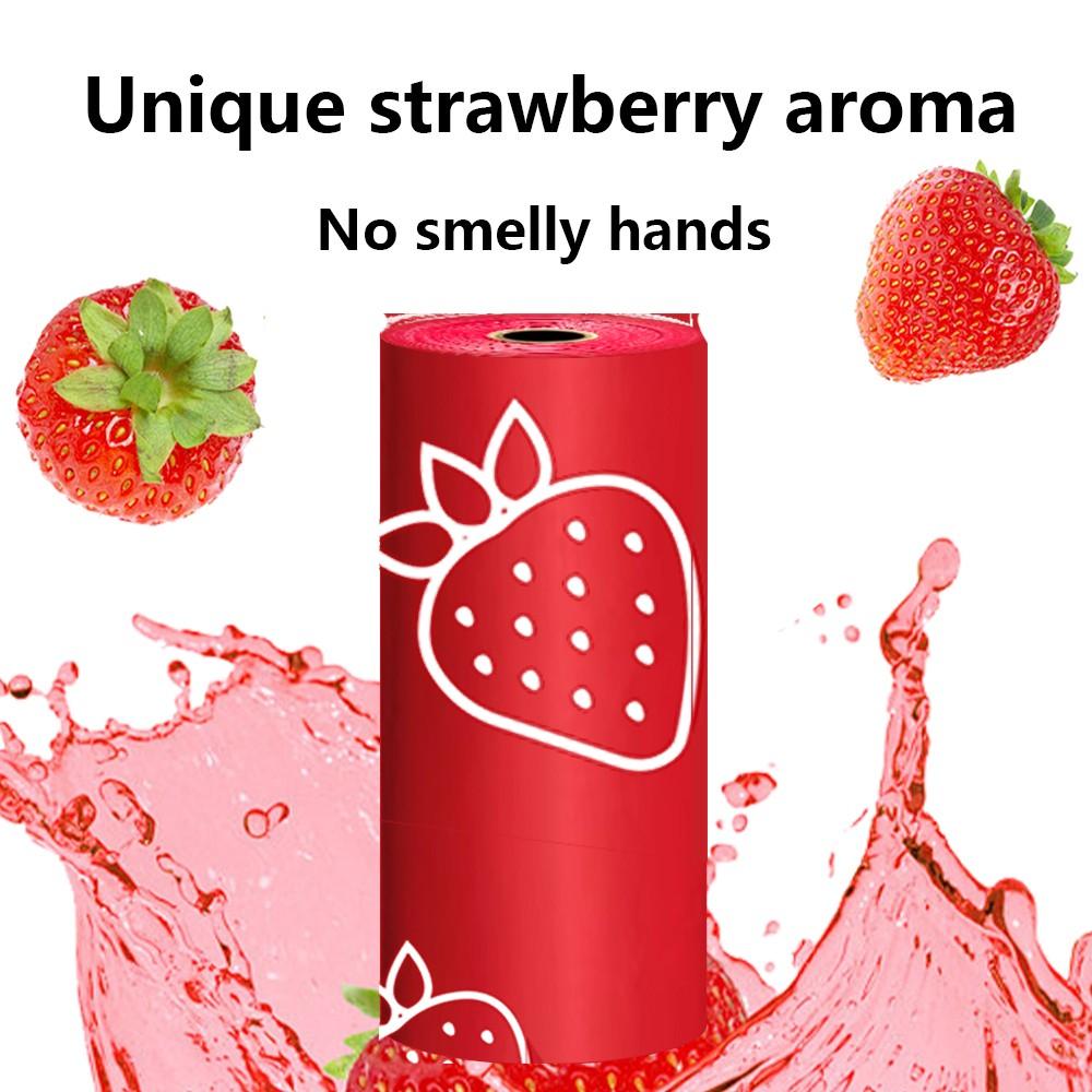 42 Rolls/24 Rolls/8 Rolls (630pcs/360pcs/120pcs)Eco-Friendly Ultra-Thick Dog Poop Bags, Strawberry Scented Leak-Proof Pet Waste Bags,  with Dispenser Gift