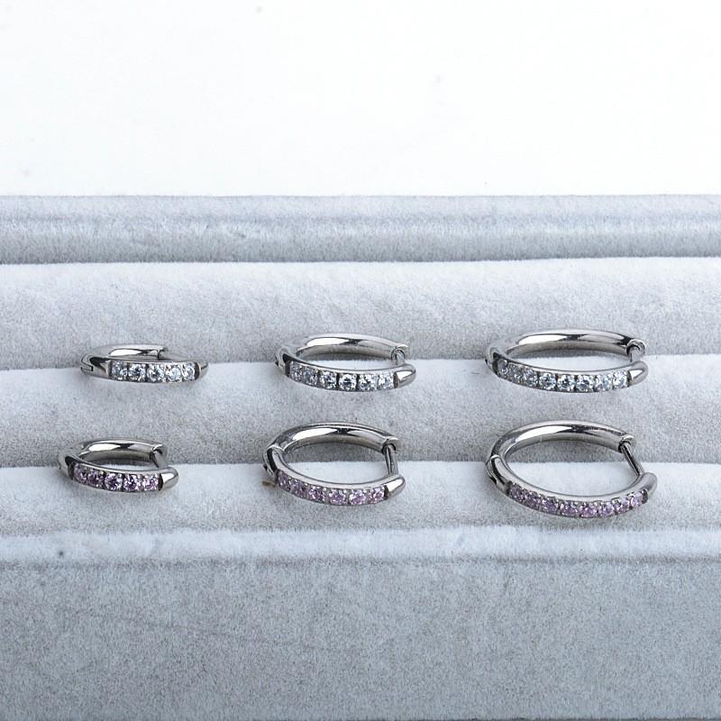 Titanium Alloy Anti-Allergy Cartilage Earrings, Diamond Hinge Nose Septum Ring, Small Thin Ear Bone Studs, Unisex Piercing Jewelry Gift