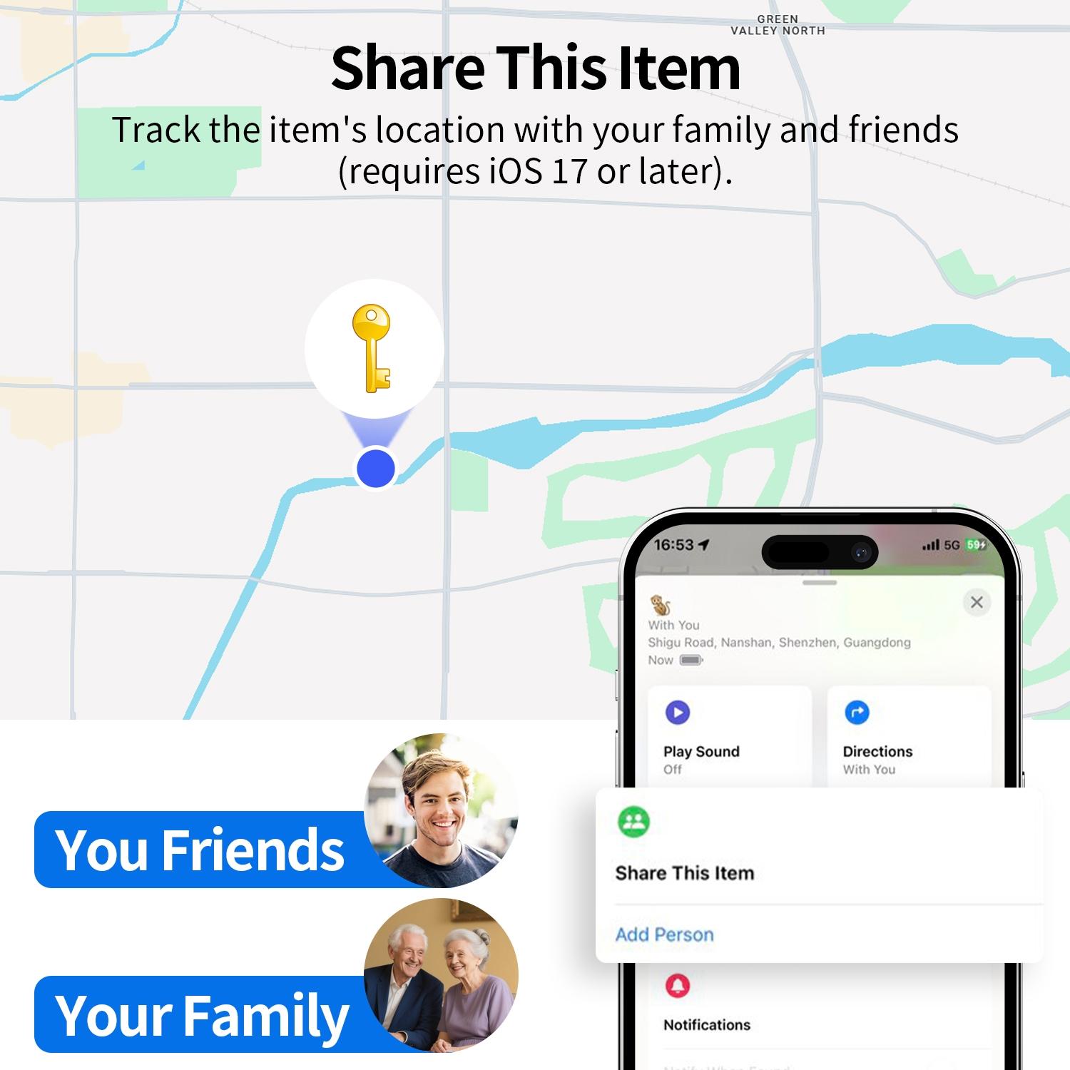 4 Pack, Bluetooth Luggage Tracker Smart Tracking Tag Works with Apple Find My APP (iOS Only, Not for Android), Keys Finder and Item Locator for Luggage, Backpack, Suitcases, Replaceable Battery(Battery included)