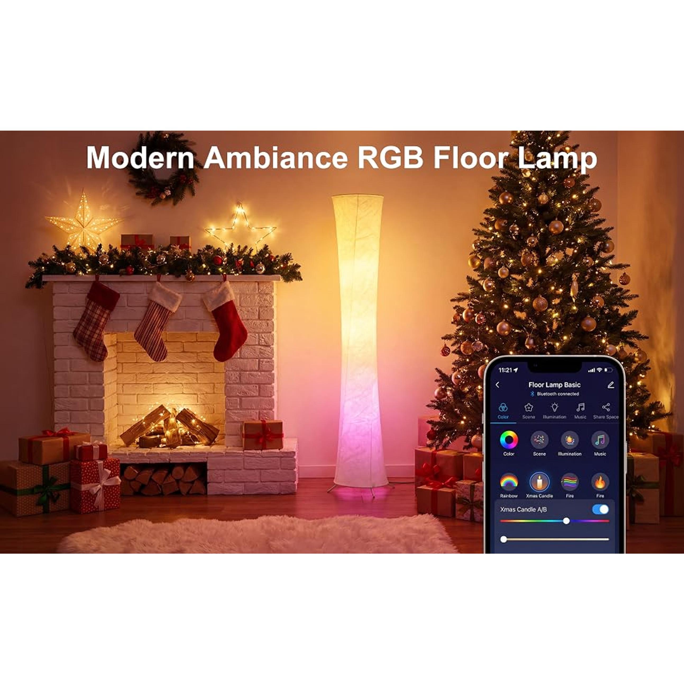61'' Square Floor Lamp, RGB LED Corner Floor Lamp with Music Sync, 16W+ Colors & 3 Color Temperatures, APP & Remote Control, Modern Standing Lamp for Living Room Bedroom 61'' Square Floor Lamp, RGB LED Corner Floor Lamp with Music Sync, 16W+ Colors & 3 Color Temperatures, APP & Remote Control, Modern Standing Lamp for Living Room Bedroom