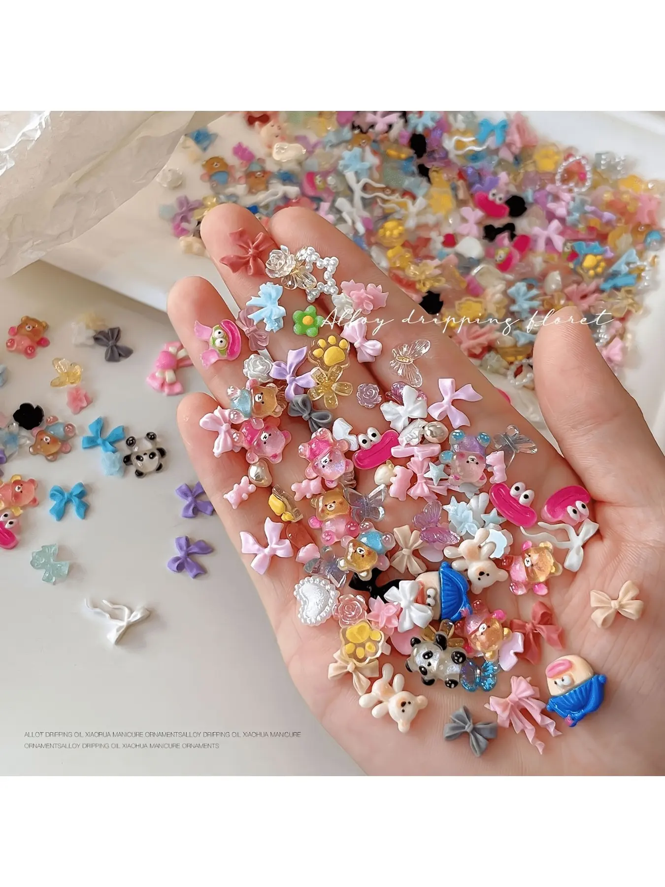 202pcs Cute Resin Charm Mix, Mini Animal, Flower, Pearl & Bow Embellishments for Nail Art, Phone Cases, DIY Crafts & Creative Decorations, Diy With Charms