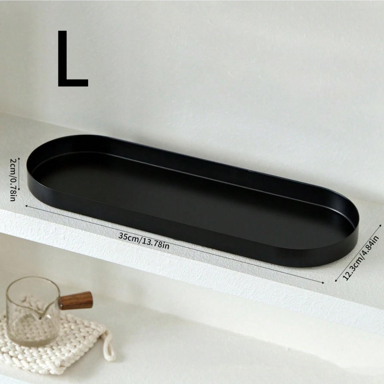 Minimalist Oval Tray, Desktop Cosmetics Organizer, Matte Bathroom Makeup Desk Storage, Jewelry Holder, Decorative Tray