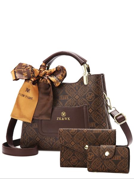 Classic Fashion Versatile Shoulder Bag, High-End Vintage Print Crossbody Backpack, Large Capacity Women's Bag, Casual Handbag Satchel, Casual Geometric Pattern