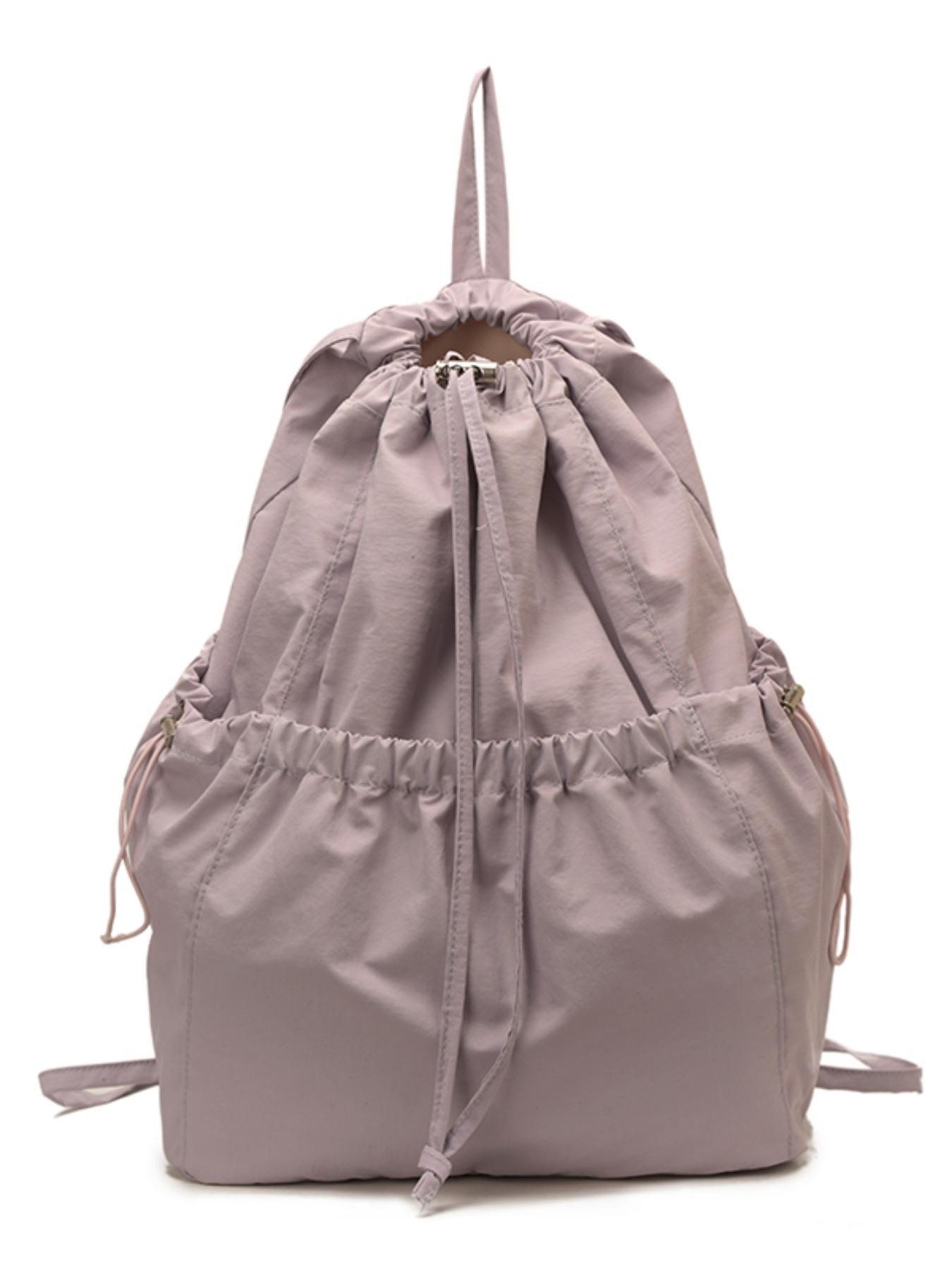 Large Capacity Nylon Drawstring Backpack, Preppy Style, Lightweight, Suitable for Students, Shopping, Daily Use, All Seasons