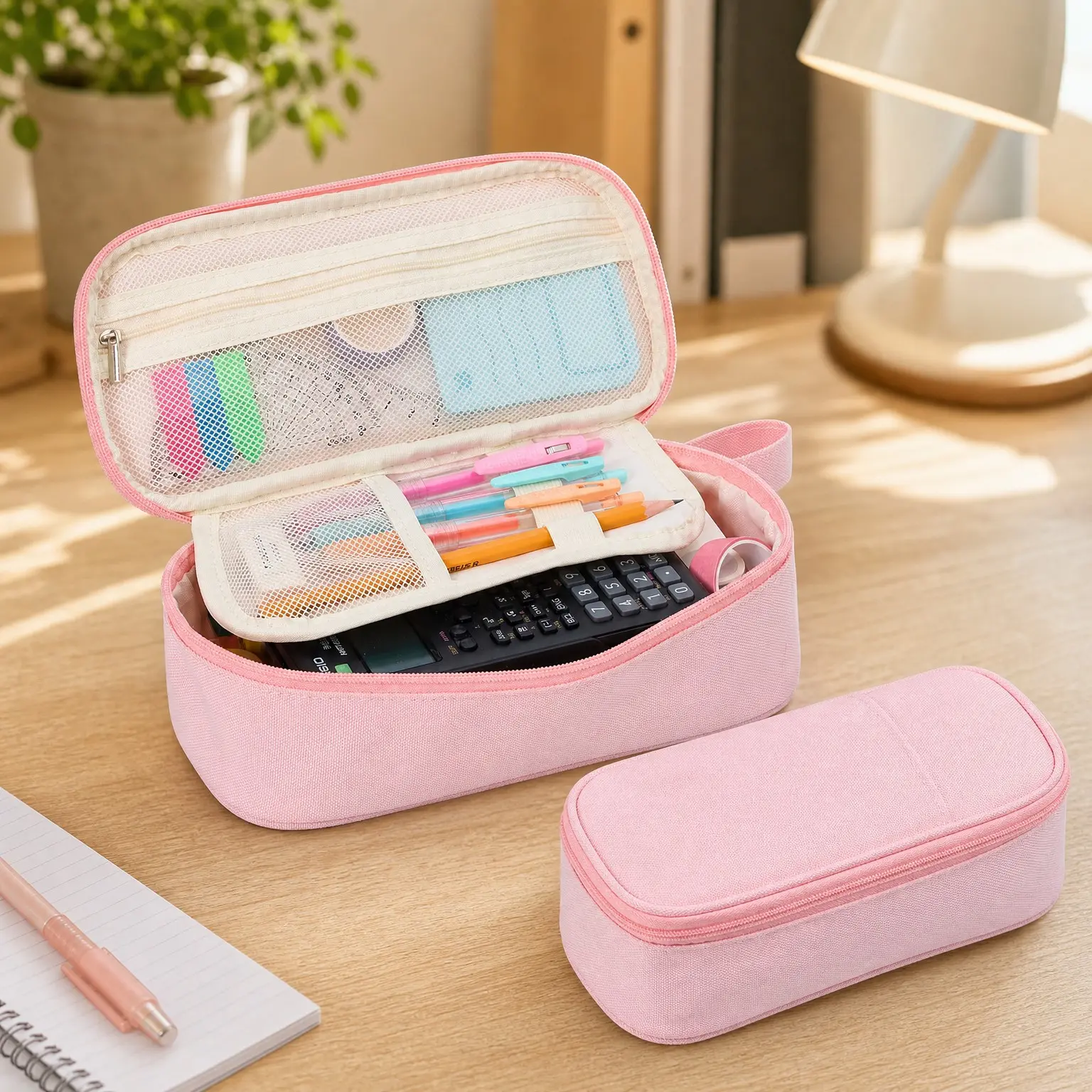 Large Capacity Pencil Case Pouch - Cute Aesthetic Pen Organizer for Girls Boys Kids, Back to School Supplies, Teacher Classroom Essentials, PinkGift