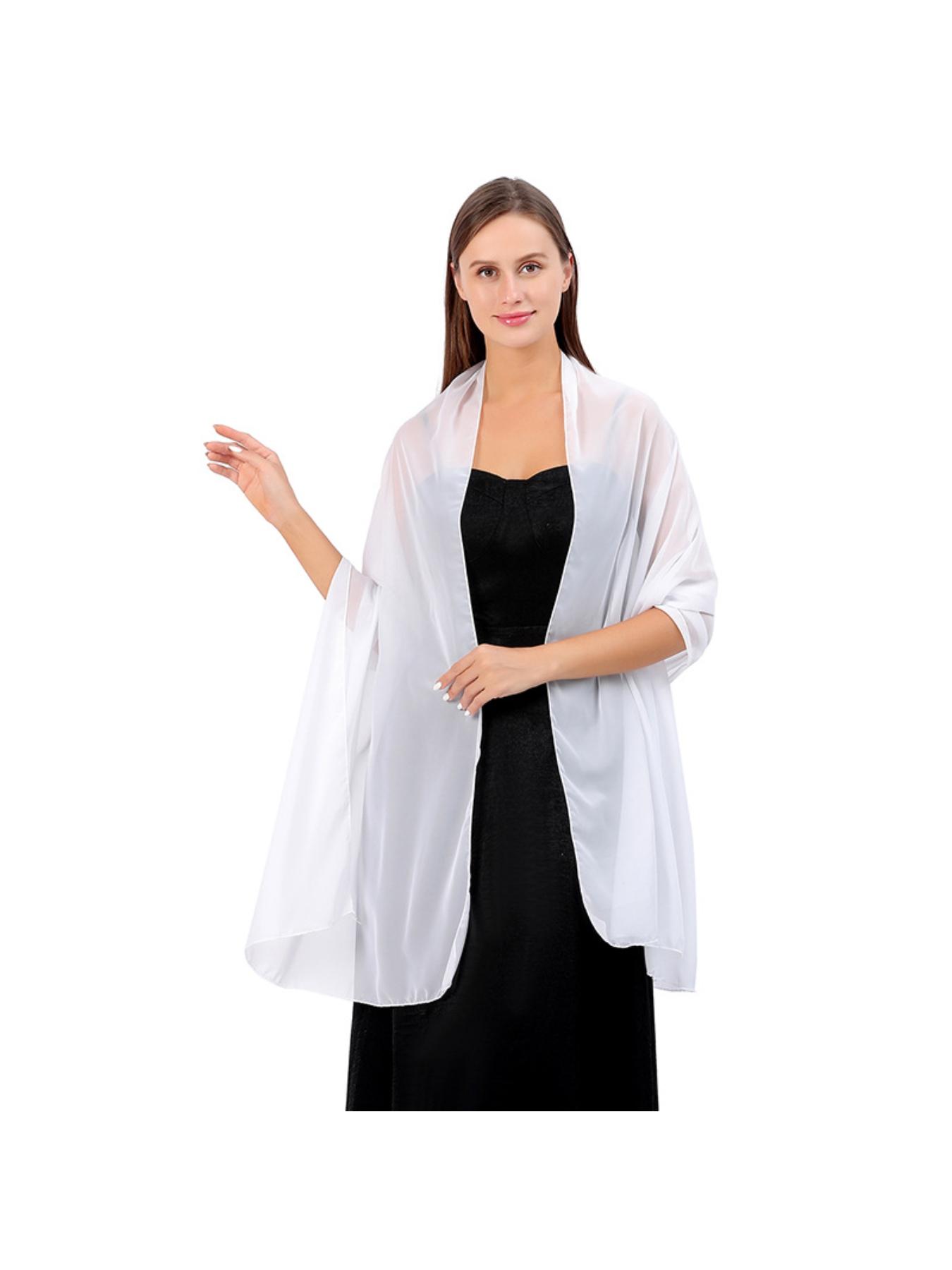 High-quality solid chiffon evening shawl for bridesmaid wedding dress, cheongsam, party shawl and scarf two-in-one for women