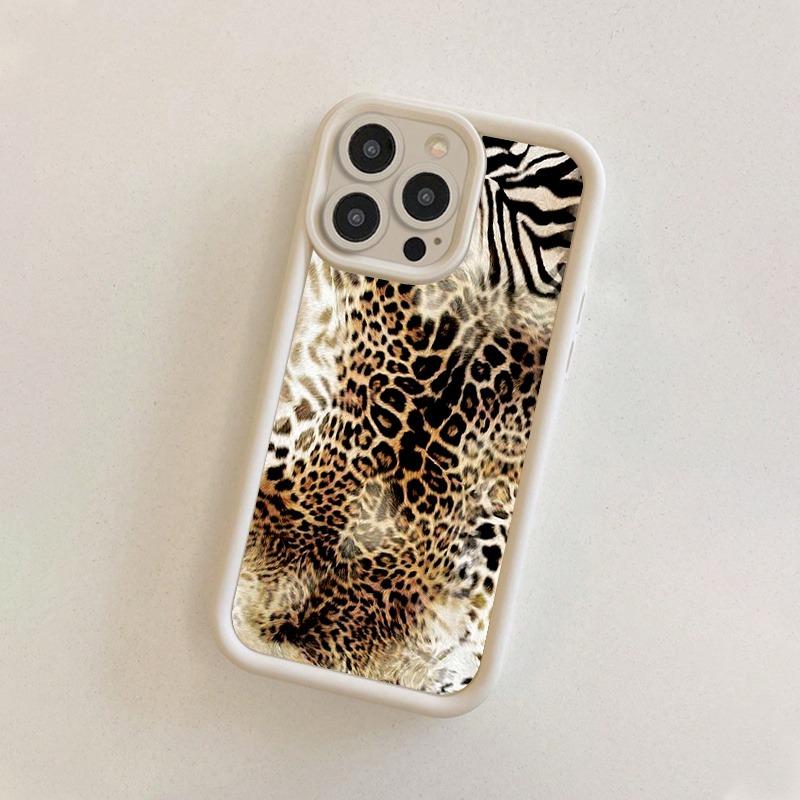 Leopard & Zebra Print Patchwork Wild Retro-Themed Phone Case, High Quality Protective Phone Case, Suitable for iPhone 17/16/15/14/13/12/11 Pro, Plus, Pro Max, Mini, X, XS,XSMAX, XR and Other Series, Shockproof, Lightweight, TPU Material, Accessories