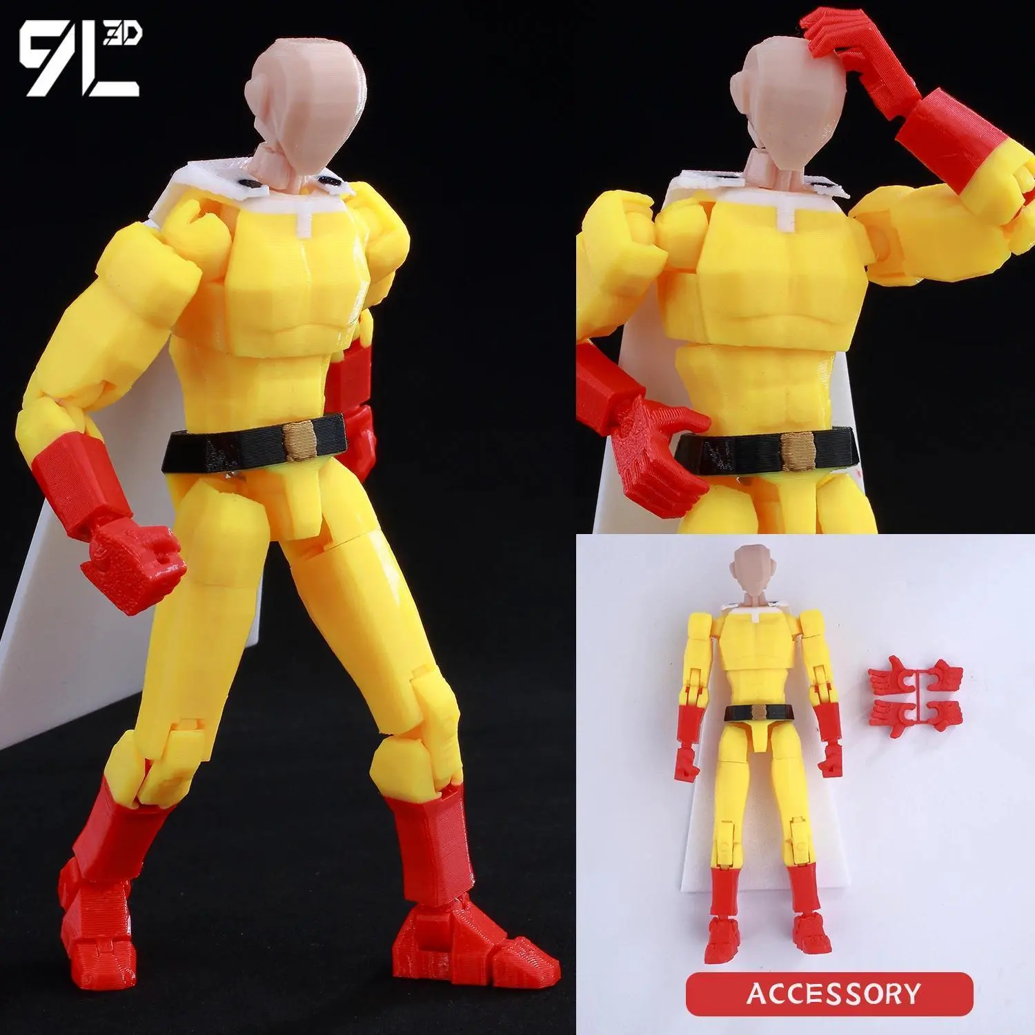 9L3D Titan13 One Punch Man Figure - Anime Multi-Jointed Poseable Saitama Dummy13 Action Model Decompression Toys For Adults Kids