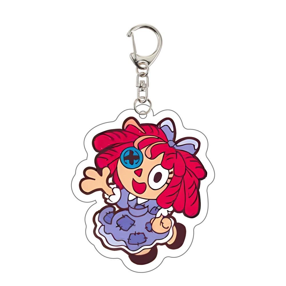 Anime Freak Circus Keychain Pomni Jax Ragatha Kinger Gangle Zooble Caine Chibi Acrylic Keyring Pendant Bag Charm Figure Key