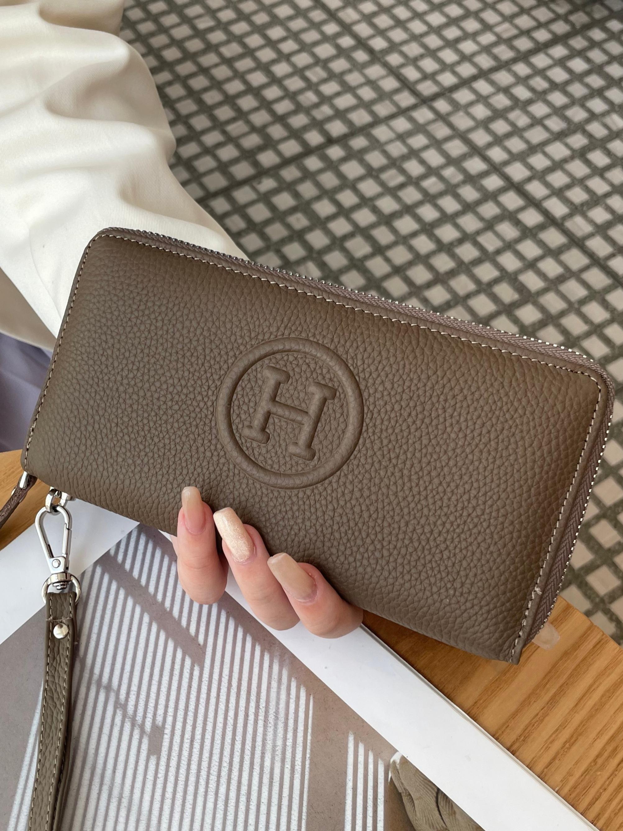 Women's Genuine Leather Wallet New Simple Versatile Fashion Long Purse Ladies Top Layer Cowhide Handbag High-End Durable Fashion Wallet