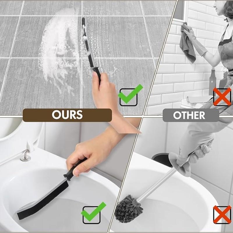 3-Piece Multi-Functional Gap Cleaning Brush Set, Effective Bathroom & Kitchen Cleaner, Compact Brushes for Sinks, Bathtubs, Toilets