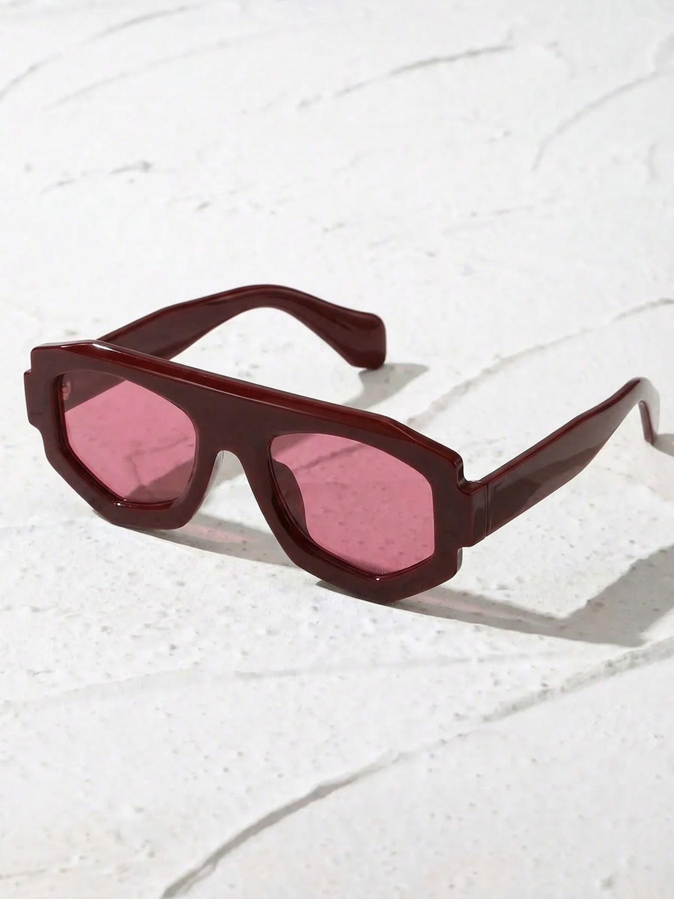 Classic Geometric Frame Sunglasses, Lightweight Uv400 Protection, Ideal for Hiking, Daily Commute, Summer Vacation