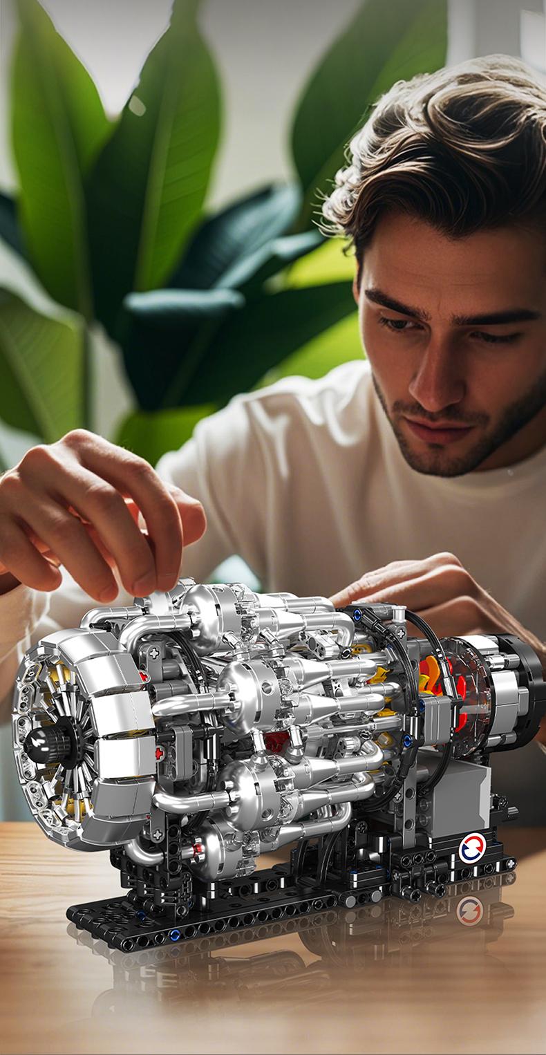 Mould King 10216 Turbine Engine Motor Model Building Block STEM Toy Display 1214 Pcs Mould King 10216 Turbine Engine Motor Model Building Block STEM Toy Display 1214 Pcs