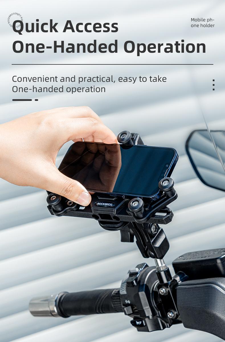 ROCKBROS Motorcycle Bike Phone Mount with Vibration Dampener for 4.7''-7.1'' Phones, Universal Motorcycle Handlebar Mount Phone Holder ROCKBROS Motorcycle Bike Phone Mount with Vibration Dampener for 4.7''-7.1'' Phones, Universal Motorcycle Handlebar Mount Phone Holder