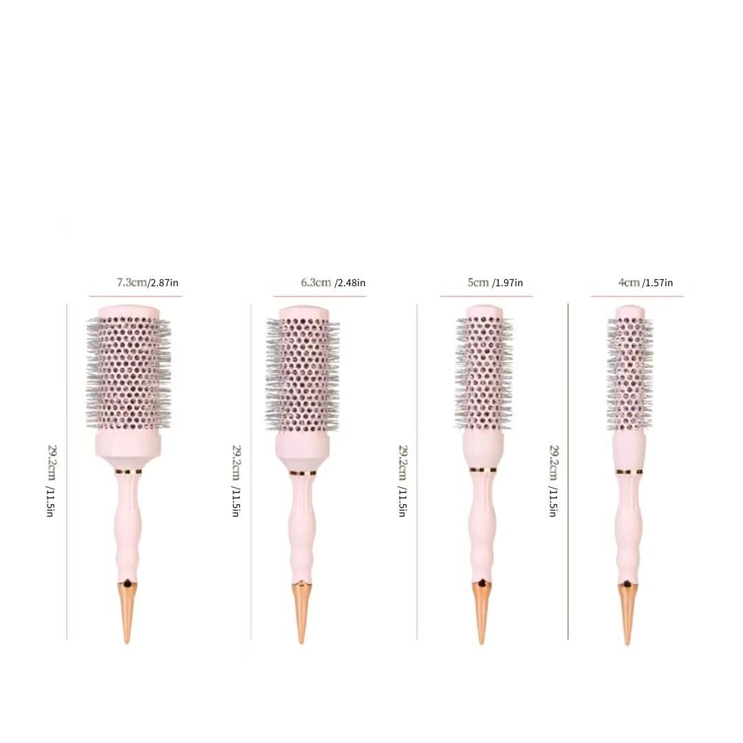 Volume Round Hair Brush Pink Ceramic-Coated  Barrel Vented Round Brush for Blow Drying Heat Resistant Anti-Static Textured Handle for Styling All Hair Types