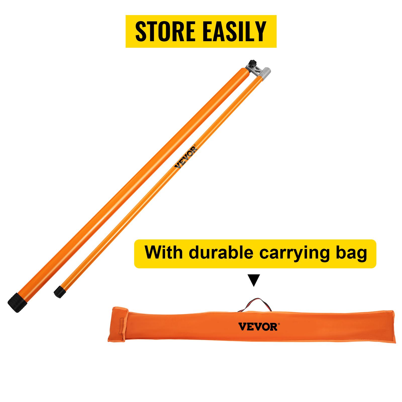 VEVOR Load Height Measuring Stick, 20' Sturdy Fiberglass Truck Height Stick with Adjustable Pole, Non-conductive Truck Height Measuring Stick with Carrying Bag, Height Stick for Trucks, Car Haulers