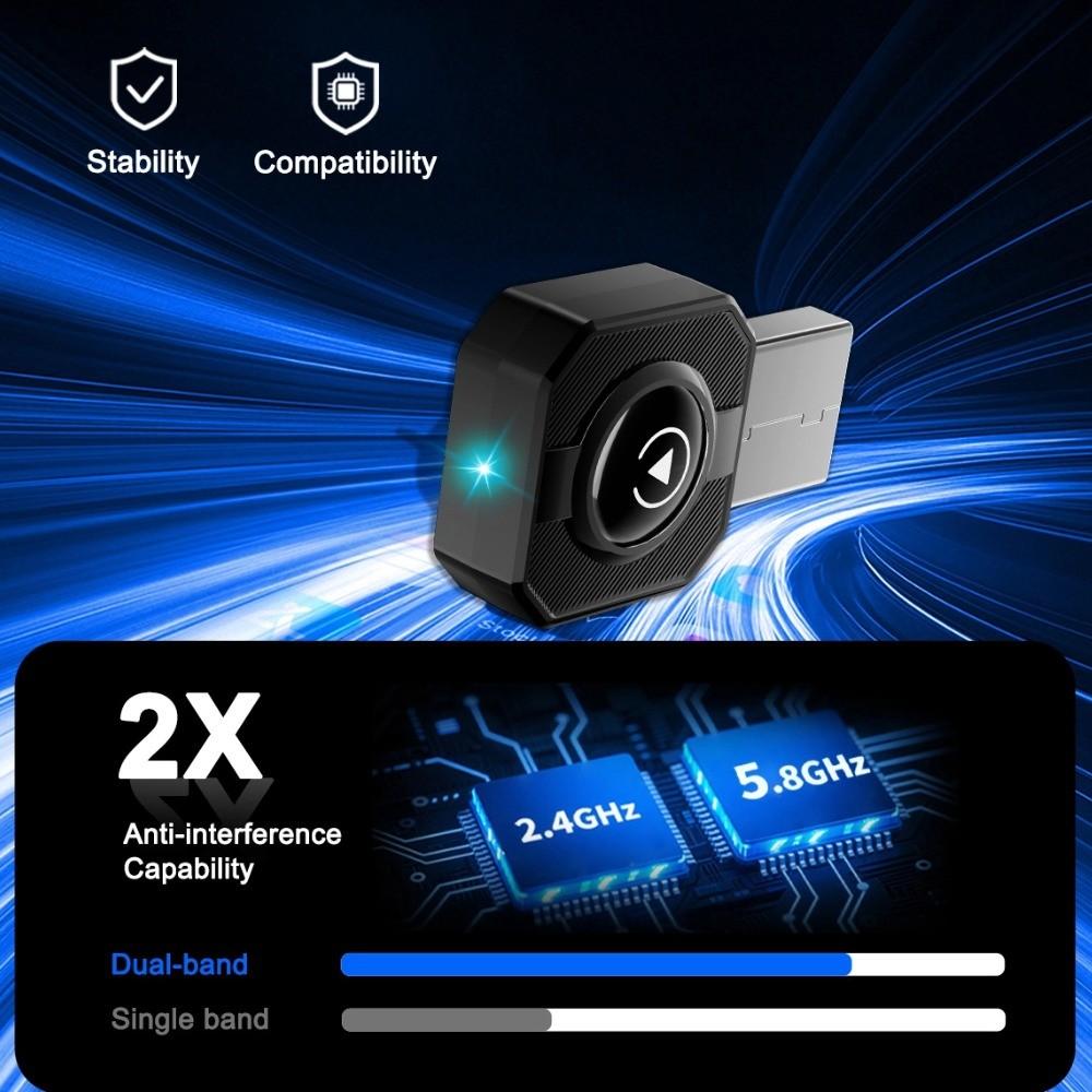 Carplay & Android Auto Wireless Adapter, Convert Wired to Wireless, Plug & Play, Seamless Connection, Hands-Free Driving, Smart Navigation, Wireless Carplay Dongle