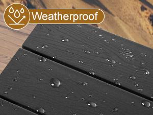 ANBUY Patio HDPE Dining Table Set 7-Piece Outdoor Furniture 2 in 1 Table & 6 Chairs for Garden Backyard Poolside Durable All-Weather Design Easy Assembly