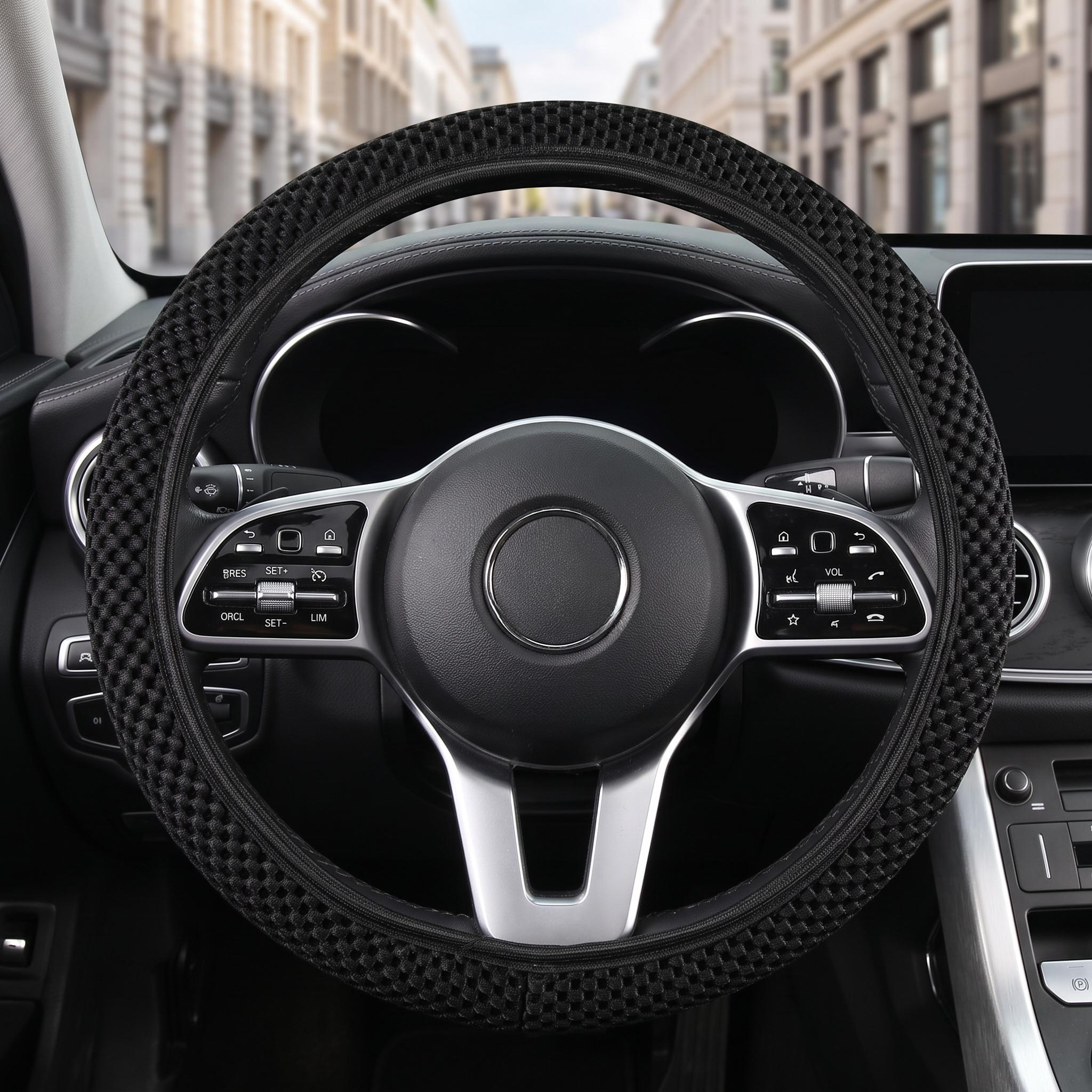 Multiple Colors Elastic Stretch Breathable Car Steering Wheel Cover, 15 inch Universal Fit All Season Comfort Steering wheel cover Automotive-YY1