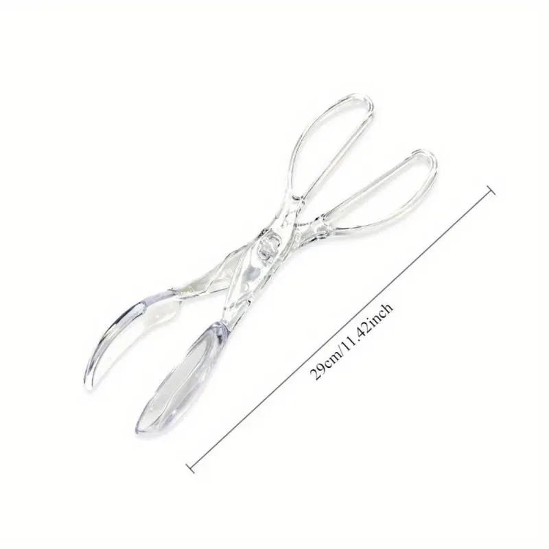 1 Pair Transparent Plastic Salad Scissors - Reusable, Food-Safe, Durable, Hygienic Utensils with Scissor Shape - Ideal for Outdoor Camping, Barbecues, Picnic Food Handling & Serving, Outdoor Cooking