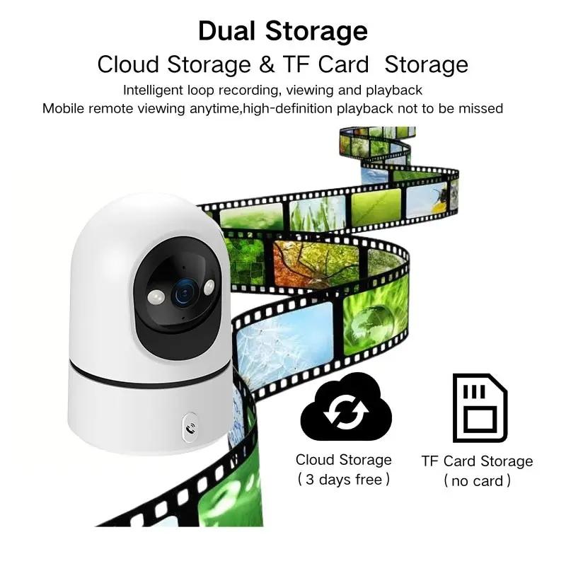 Smart WiFi Indoor Security Camera, 1080P HD Night Vision, Motion Tracking, Two-Way Audio, Sound Alerts, Ideal for Home Safety Monitoring