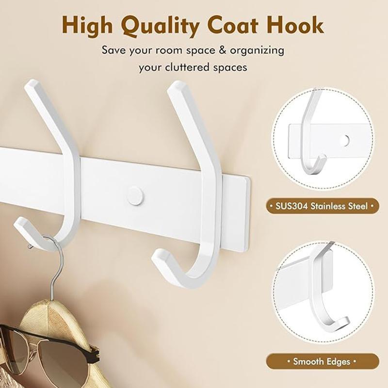 Wall-Mounted Clothes Hanger, Arc Design, Ideal for Entryway, Living Room, Bedroom, Bathroom, Kitchen, Hang Coats, Bags, Towels