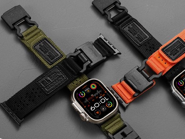 R-Nylon with FIDLOCK Magnetic Buckle Compatible with iWatch Ultra/Ultra 2 Band 49mm for Men, Tactical Breathable Strap for iWatch Series 10 46mm, 9/8/7 45mm, SE/6/5/4 44mm, 3/2/1 42mm Wearable