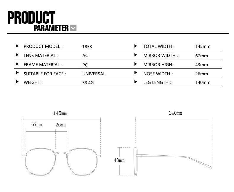 6-Piece Retro Rectangle Glasses for Men & Women, Classic Eyewear with UV400 Protection, Men's Fashion Accessories, Ideal Mens Gifts for Vacation, Sunglasses, Men's Accessories, Guys Gifts