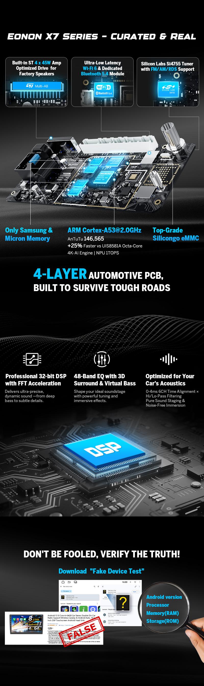 Eonon Car Stereo for Chevy Silverado GMC Sierra 2014-2018 Android 13/14 Head Unit with Wired/ Wireless CarPlay Android Auto 10.1" Car Radio Touch Screen SWC Sub BT Backup Camera Dashboard Upgrade, Jumpstart Sale - GMSX7 / GMSX6S2