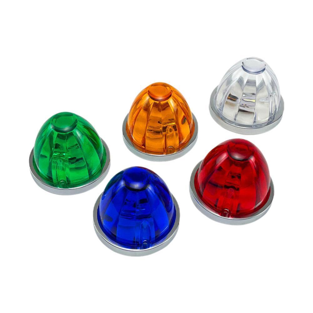 5Pcs Amber Watermelon LED Strobe+Constant Marker Lights Dual Function Watermelon-Shaped Side Marker Clearance Tail Top Cap Roof