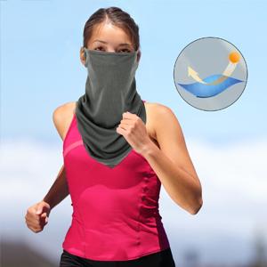 MoKo Scarf Mask Bandana with Ear Loops 3 Pack, Lightweight Breathable UV Sun Protection Neck Gaiter Balaclava for Women Men Outdoor Sports