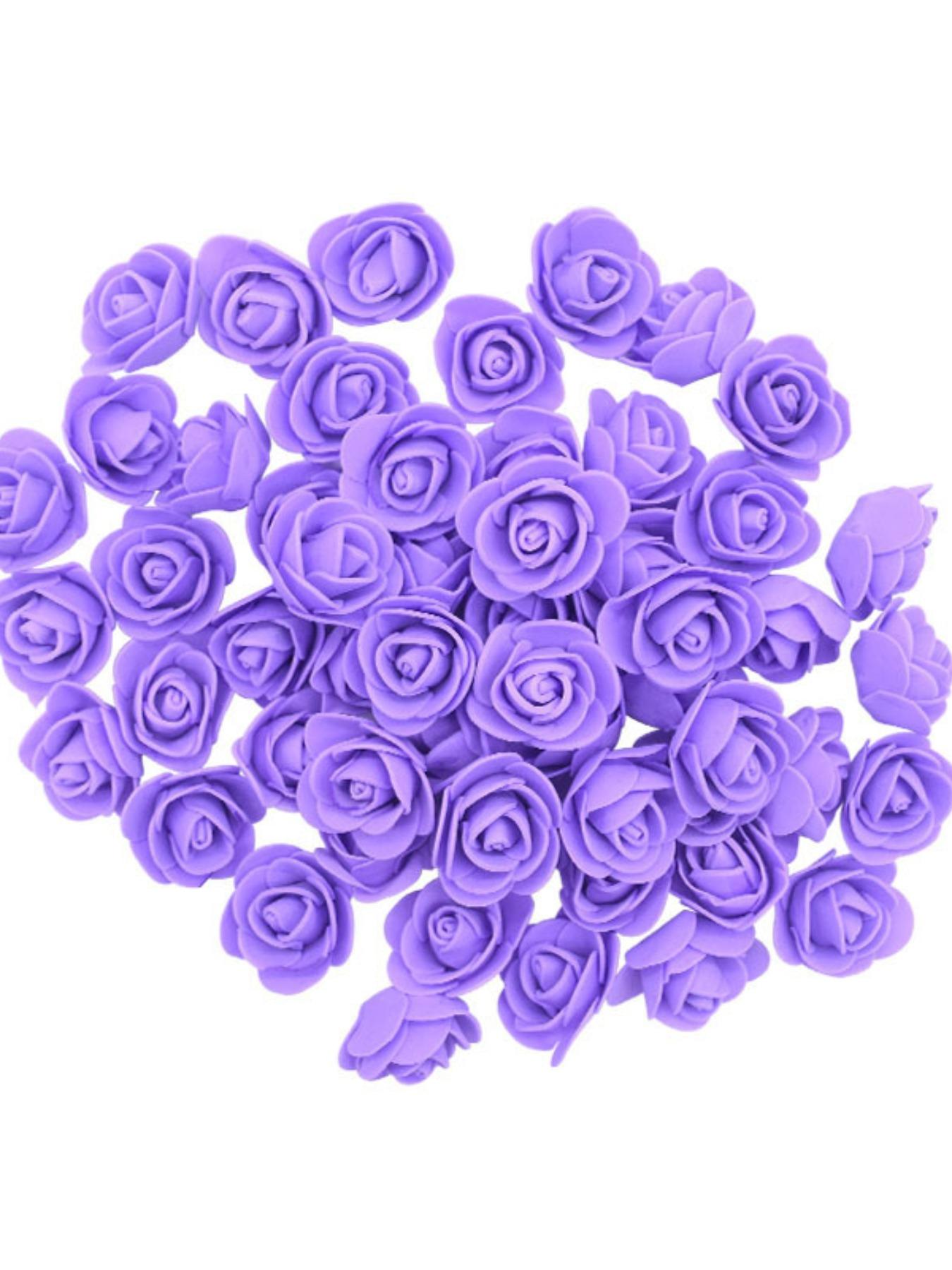 50pcs PC Rose Foam Flower Heads, Wedding Candy Box Decoration Accessories, Realistic Fake Flowers for Party Decorations