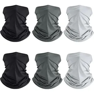 6-Piece Unisex Adults Summer UV Protection Cooling Neck Gaiter, Windproof Outdoor Dustproof Face Cover, Breathable Sunscreen Bandana,summervibes