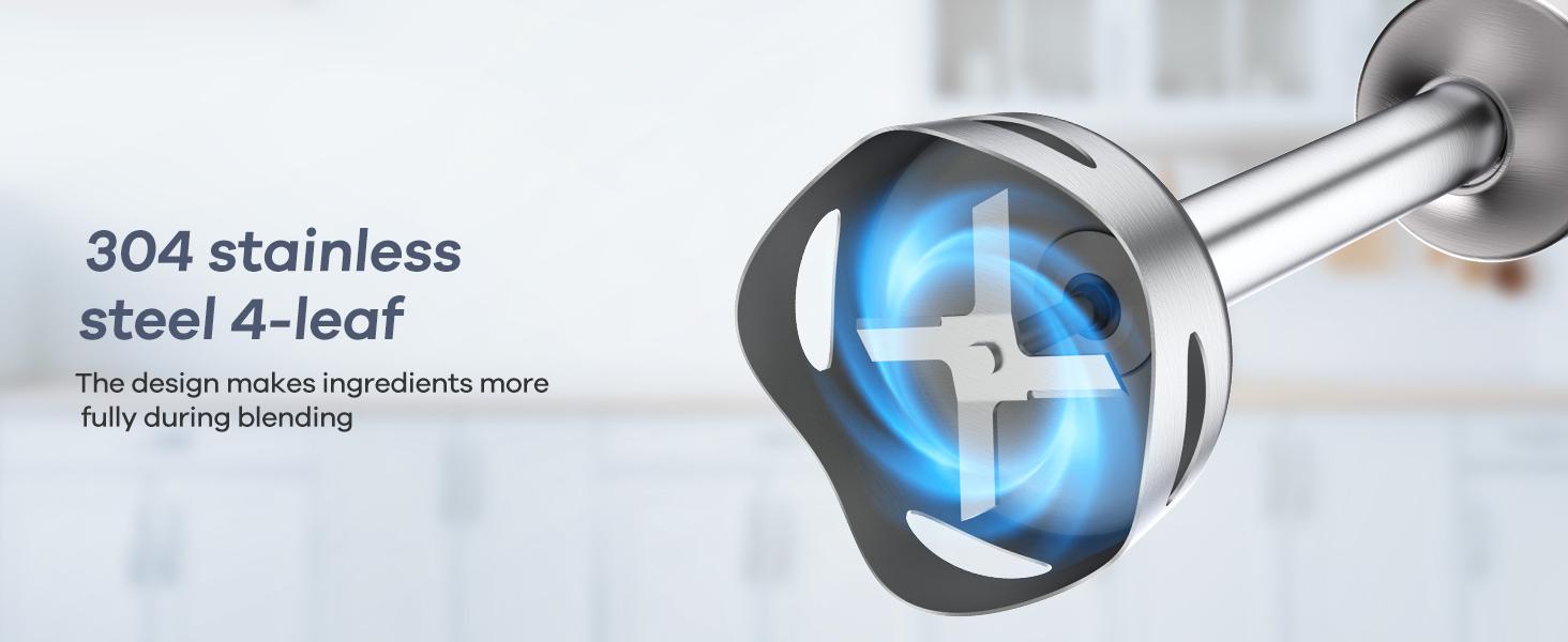 【 Only $27.99!!!】Ganiza Electric Immersion Blender Handheld, Max 1000W, 16 Speed, Stainless Steel, 800ml Mixing Beaker, 600ml Chopper, Whisk and Milk Frother Household Appliances Multifunction Durable