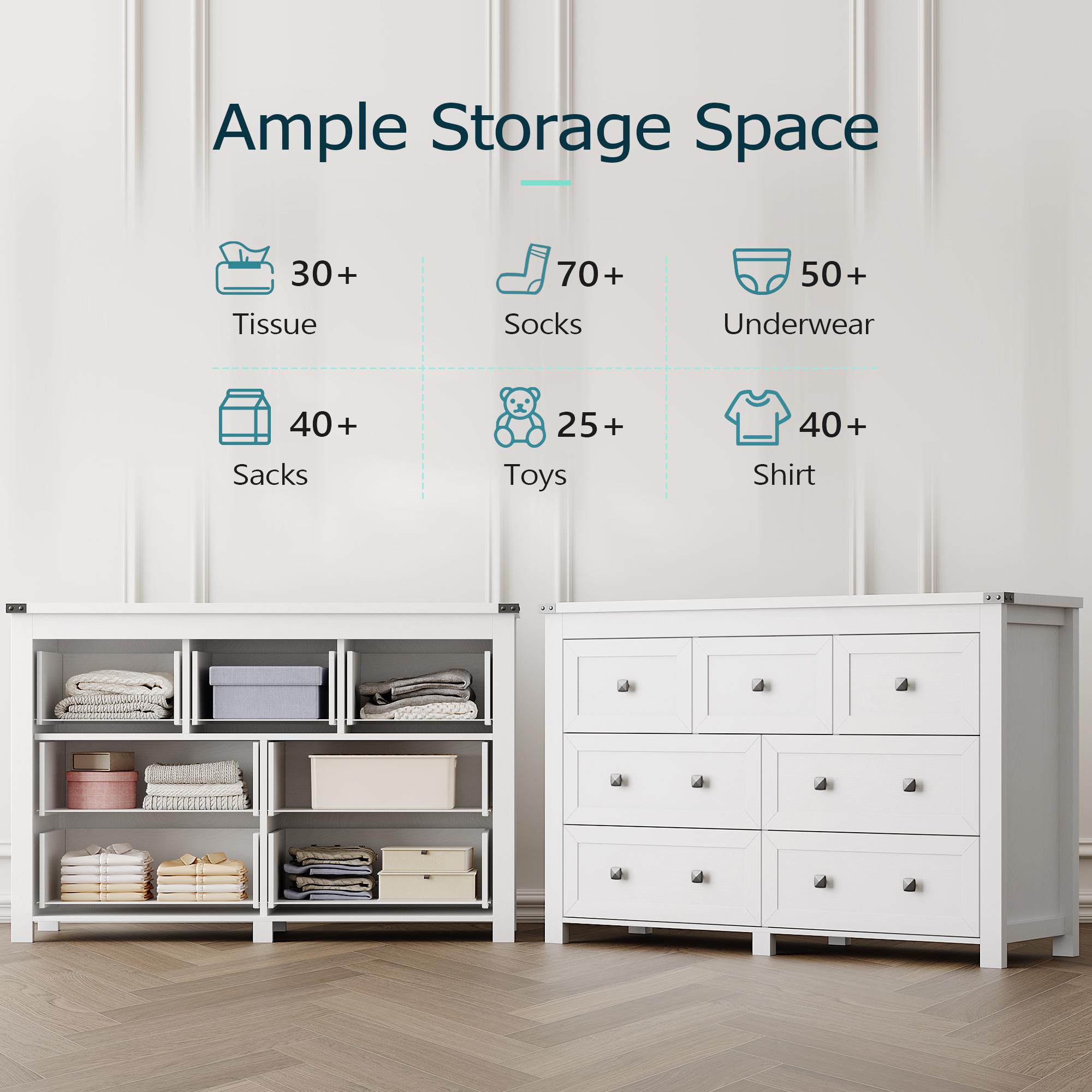 Bedroom Dresser,Farmhouse wooden drawer cabinet with 7 drawers, wide TV stand with metal handles for storage furniture, modern clothing organizer for hallway, living room, entrance, brown Bedroom Dresser,Farmhouse wooden drawer cabinet with 7 drawers, wide TV stand with metal handles for storage furniture, modern clothing organizer for hallway, living room, entrance, brown