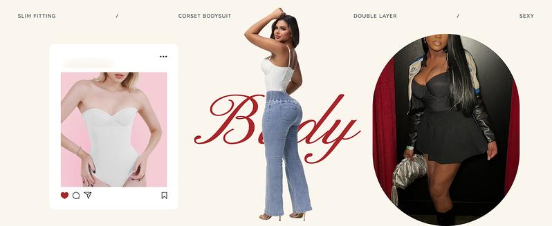 SHAPESHE One Piece Seamless Shapewear Bodysuits for Women Low Back Lace-up Thong Tops