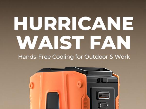 【Buy 1 Get 1】FrSara Waist Fan, 8000mAh PowerBank, Portable Fan, with Metal Clip, High Speed ​​Fan, Cooling Fan that Blows w/ Lanyard, 5-Speed, Light, LED Display, 5 in 1 Outdoor Fan, Desktop Fan, Outdoor Work, Outdoor Sports, Gift for Men