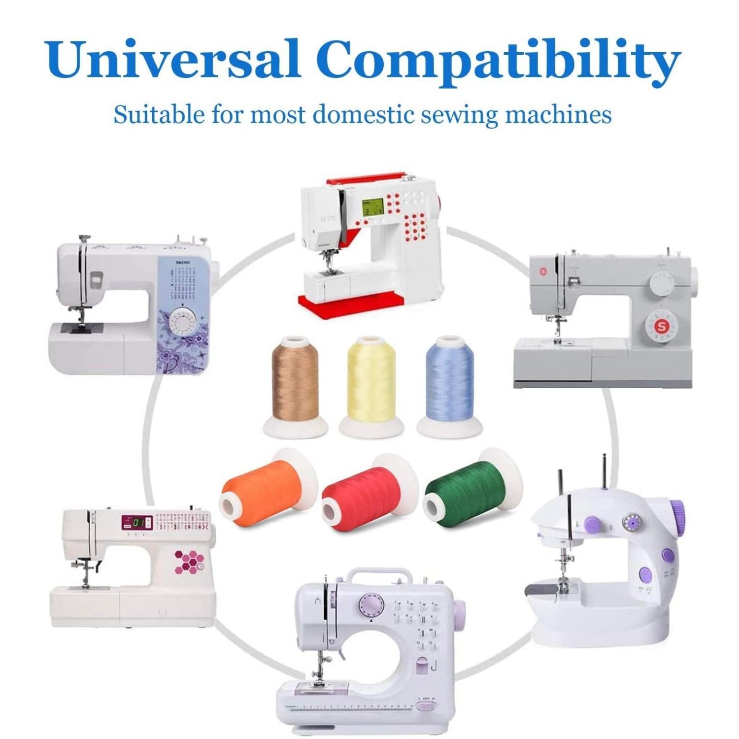 15 Spools Black and White Polyester Machine Embroidery Thread, 40wt, 1000m (1100 Yards), Compatible with Brother, Babylock, Janome Home Machines