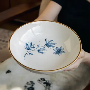 Handmade 8.3 Inch Ceramic Salad Plate, High-Quality Durable Restaurant Grade, Perfect for Appetizers Pasta Desserts, Holiday Gift