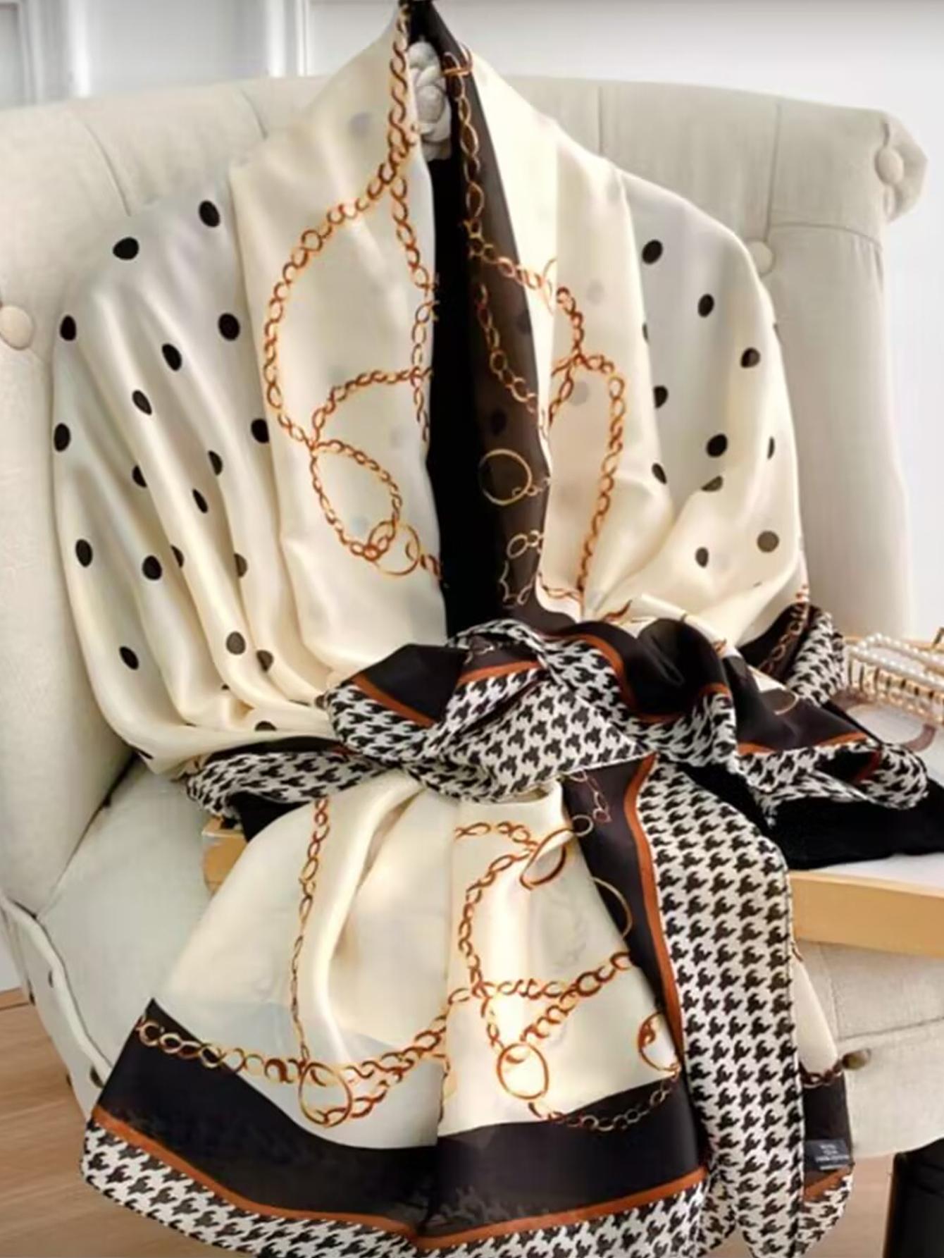 Luxury Brand Women Scarf, Summer Silk Shawl, Paisley Pattern, Loose-Fitting, Casual Style, All Seasons, Soft Echarpe, Beach Stole, Muffler