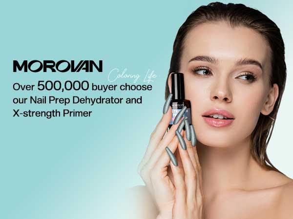 Morovan Nail Prep Dehydrator and Nail Primer X-strength, No Burn Non Acid Nail Primer and Dehydrator for Acrylic Powder Fast Dry 0.5oz Nail Primer Set