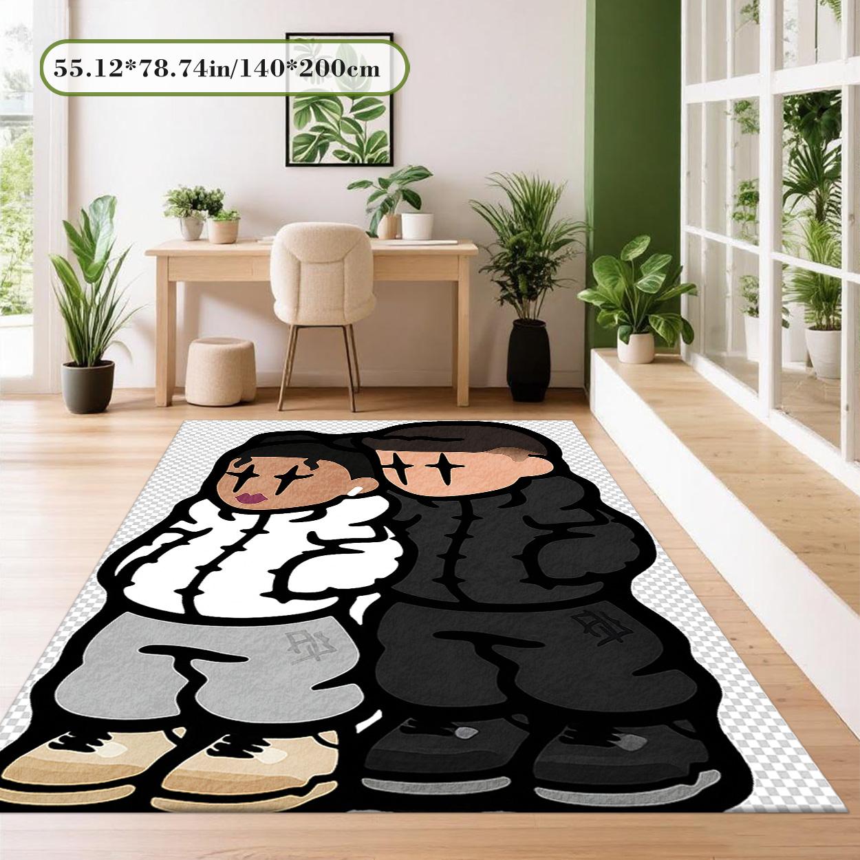 Irregular Printed Rug Velvet soft and comfortable patterned printed carpet, suitable for multiple scenarios, available in various sizes, soft and non-shedding Decorative Rug