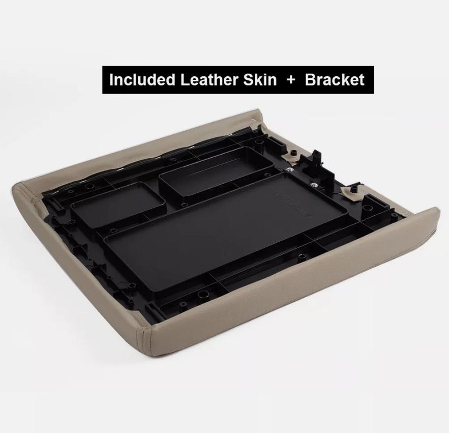 CROSSDESIGN Fit For 2007-2014 Chevy Silverado GMC Center Console Lid Pull Over Cover Armrest Pad Beige